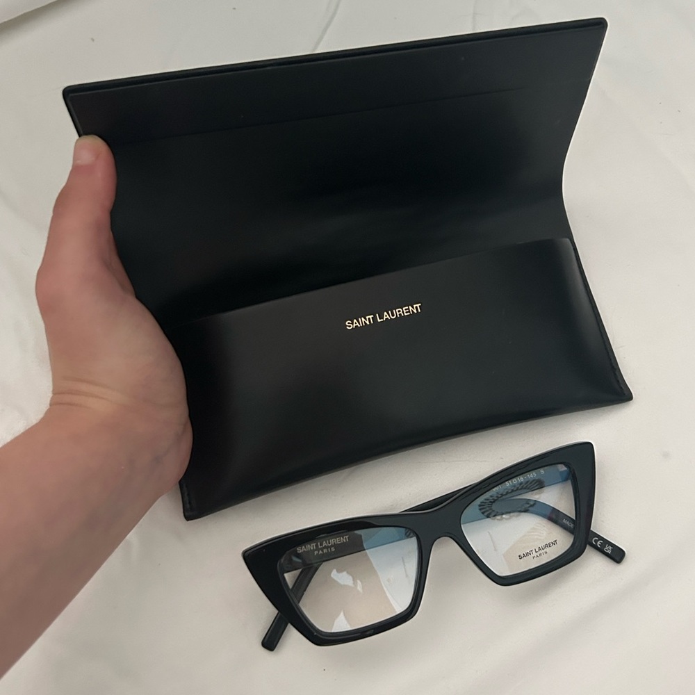 Saint Laurent Black SL 276 MICA Cat-Eye Glasses - Picture 8 of 9